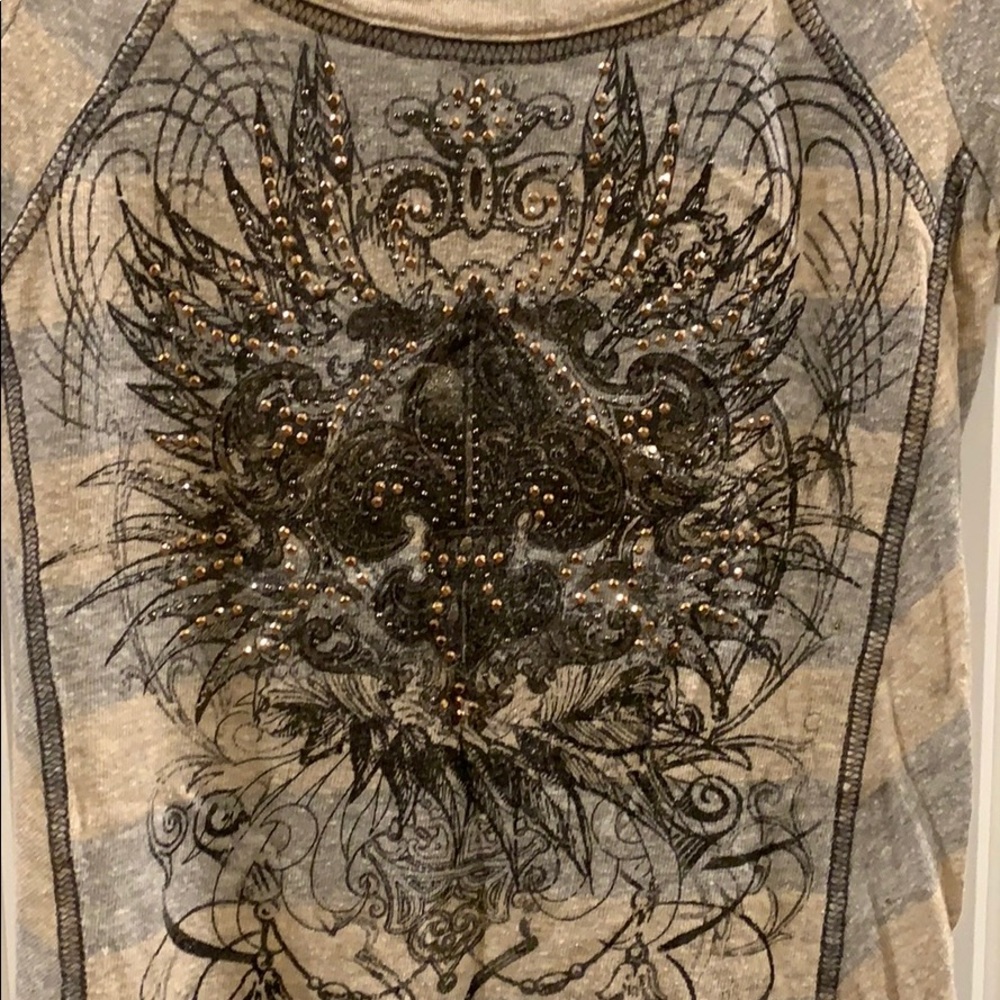 Buckle Fleur-de-lis Striped Top